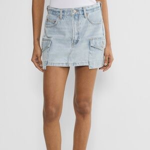 Aritzia Light Blue Denim Mini Skirt